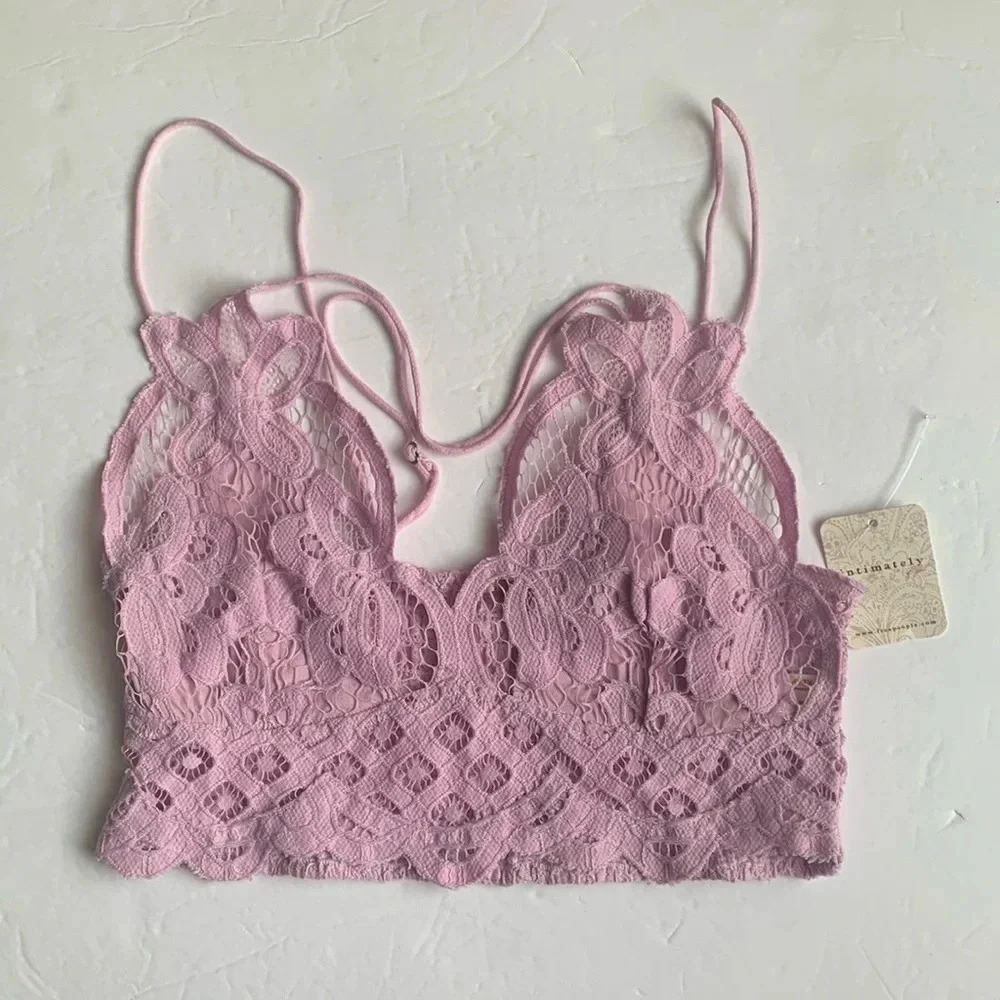 NWT Free People Bralette Moonlit Orchid Sz S Babydoll Lace